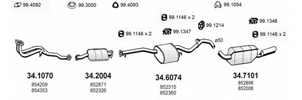 ASSO ART1644 Exhaust System
